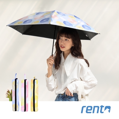 【rento】日式超輕黑膠蝴蝶傘 晴雨傘 - 夏日煙火(藍)