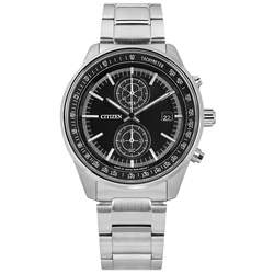 CITIZEN / 光動能 計時碼錶 日期 防水 不鏽鋼手錶(CA7030-97E)-黑色/41mm