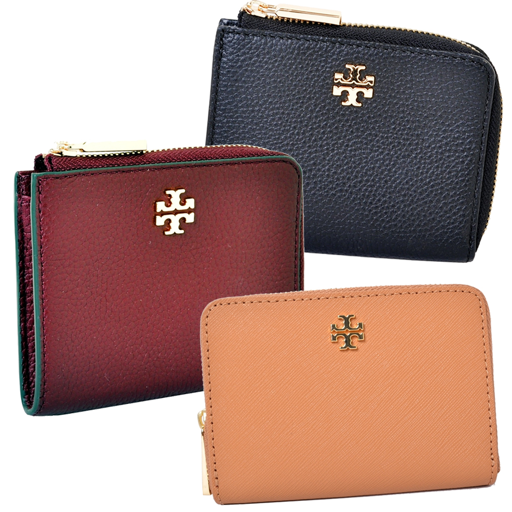 TORY BURCH LOGO皮革卡片零錢包-兩款多色