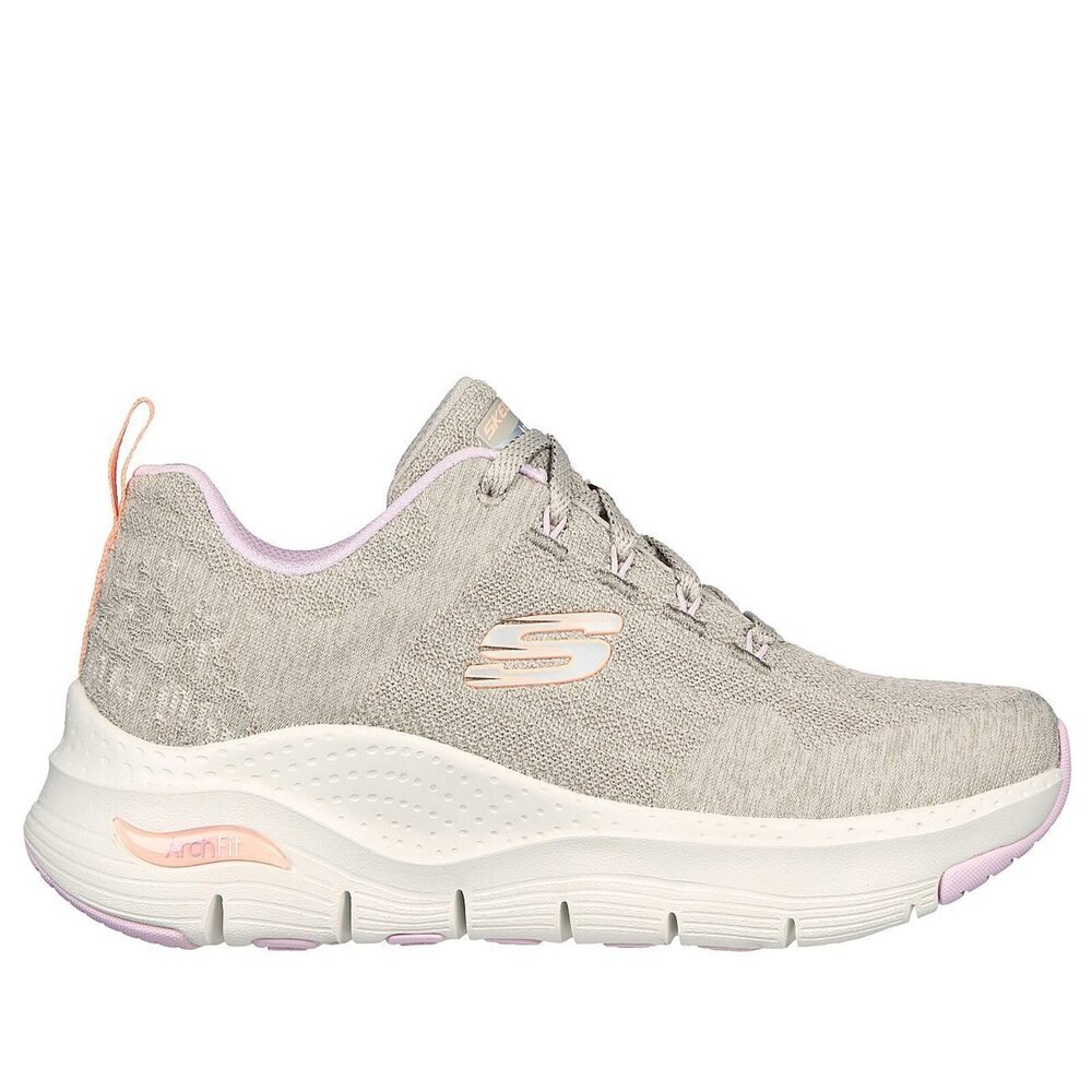 Skechers Arch Fit [149414TPMT] 女 健走鞋 運動 足部舒壓 穩定 舒適 緩震 透氣 杏色