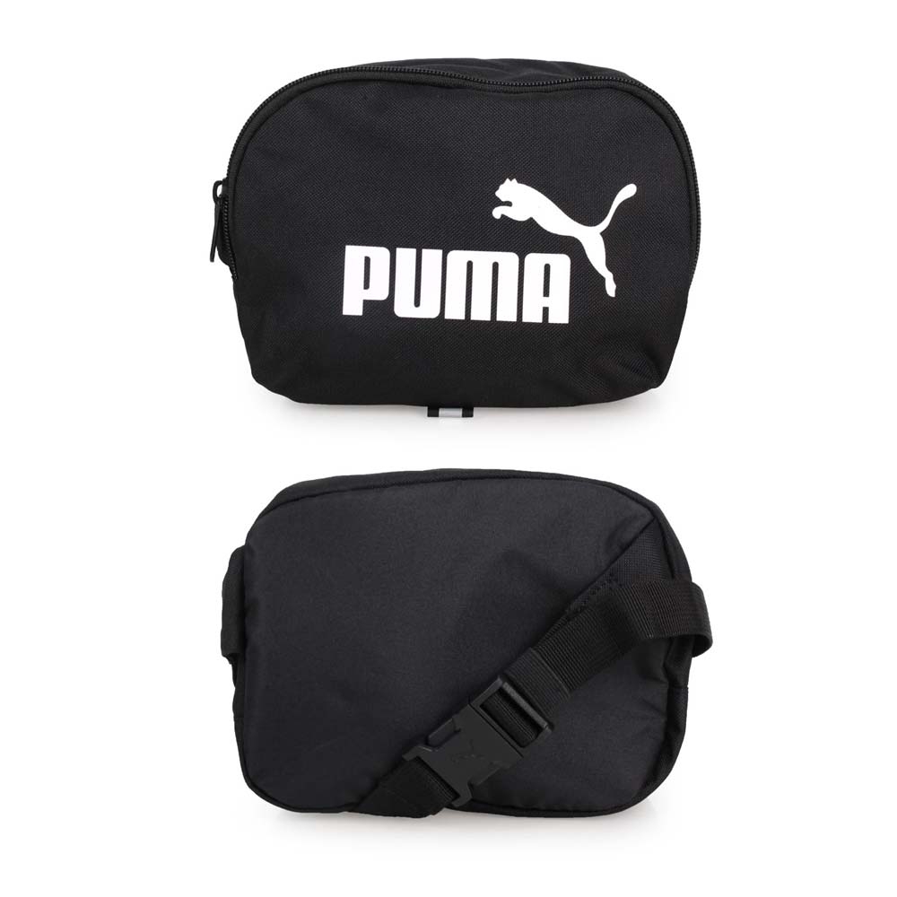 PUMA PHASE腰包-臀包 斜背包 慢跑 單車 07690801 黑白