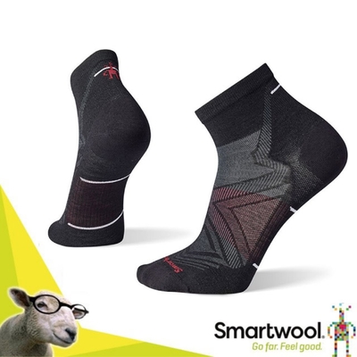 SmartWool 美麗諾羊毛 機能跑步超輕減震低筒襪(2入)_黑色