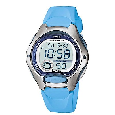 CASIO 超時空玩家電子錶 (膠錶帶)-藍色-2B