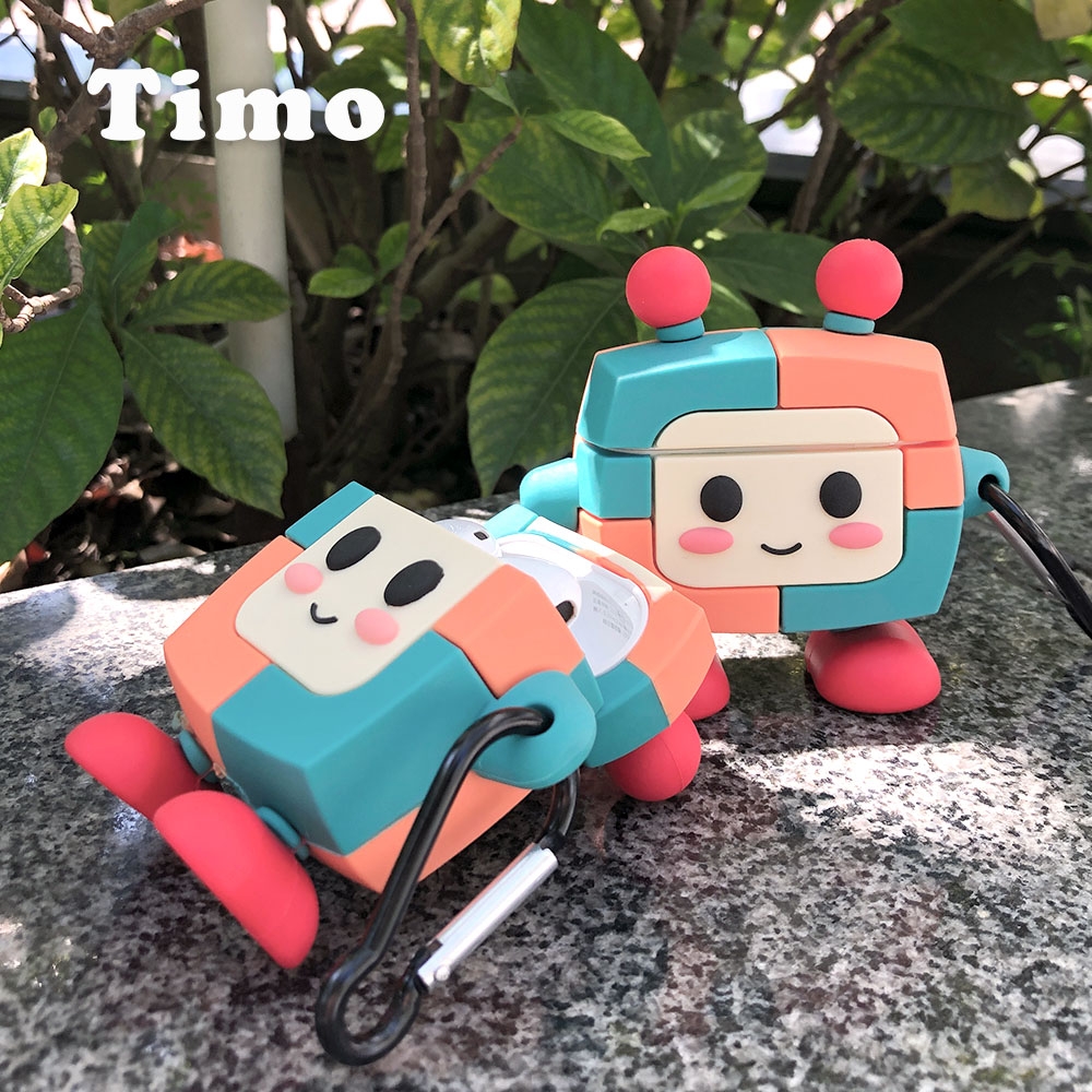 Timo 元氣小機器人 AirPods 系列 矽膠保護套 (附掛勾)