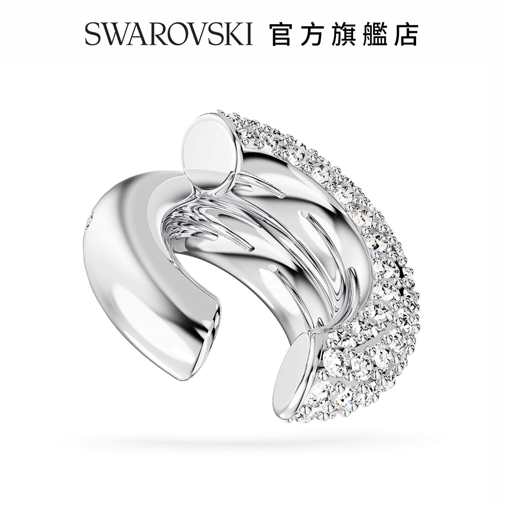 SWAROVSKI 施華洛世奇 Dextera 耳骨夾 白色, 鍍白金色