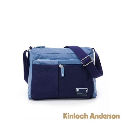 【Kinloch Anderson】清新摩卡 多功能隔層斜側包 深藍
