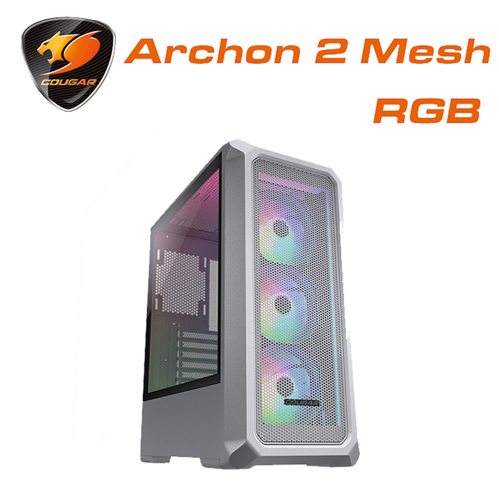 COUGAR 美洲獅 Archon 2 Mesh RGB 電腦機殼網狀通風前板 ARGB中塔機箱 (白色)