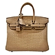 HERMES 愛馬仕 鉑金包 Birkin 霧面鱷魚（25cm/奶茶色/金釦/B刻） product thumbnail 1