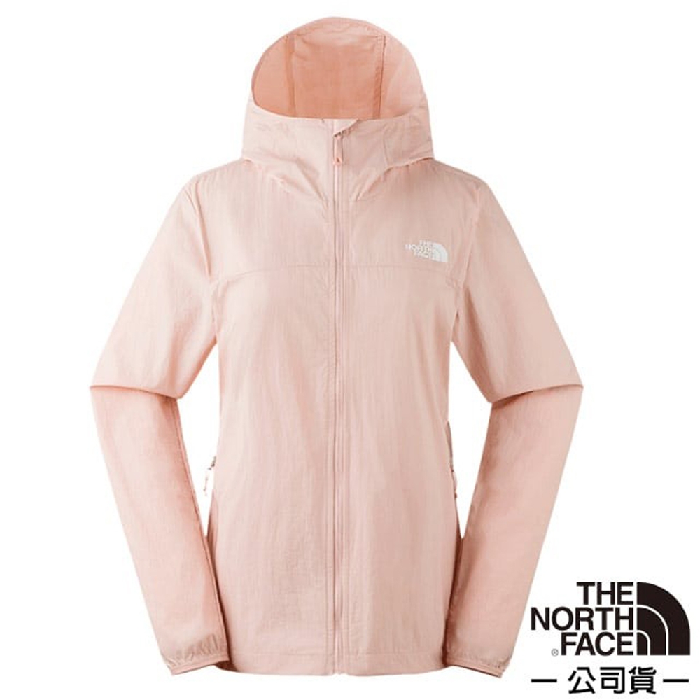 【The North Face】女 防曬涼感COOL TOUCH連帽輕薄外套(亞洲版型).風衣.夾克_87V0-LK6 柔霧粉