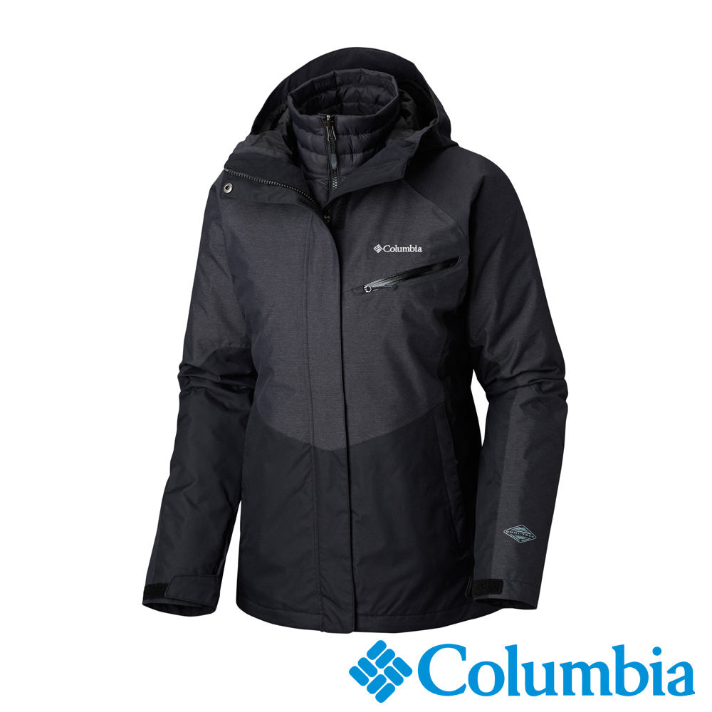 Columbia哥倫比亞 女款-Omni-HEAT鋁點保暖防水兩件式化纖外套-黑色