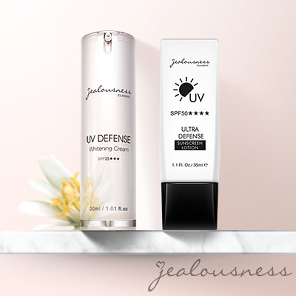 Jealousness婕洛妮絲 抗UV防曬素顏霜SPF25★★★30ml+全效抗UV水感防曬乳SPF50★★★★35ml