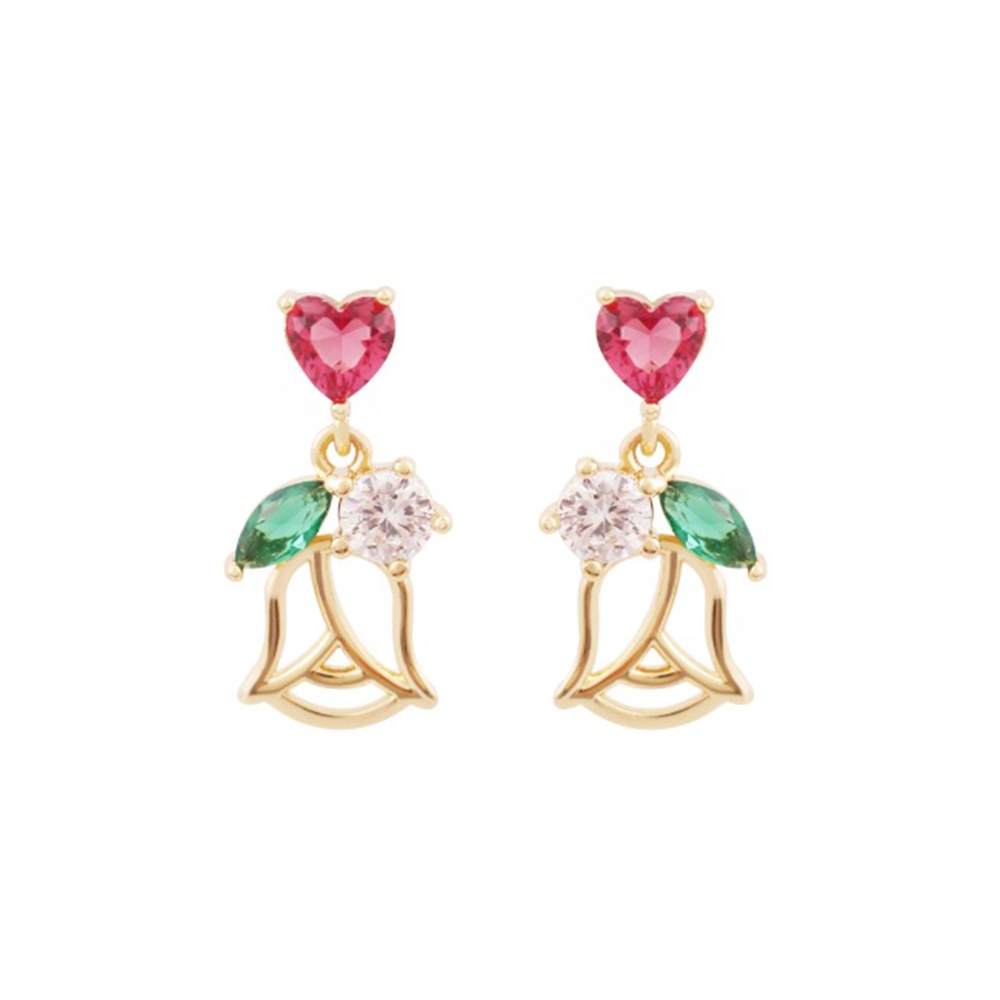 NOONOO FINGER HEART TULIP EARRING 耳環