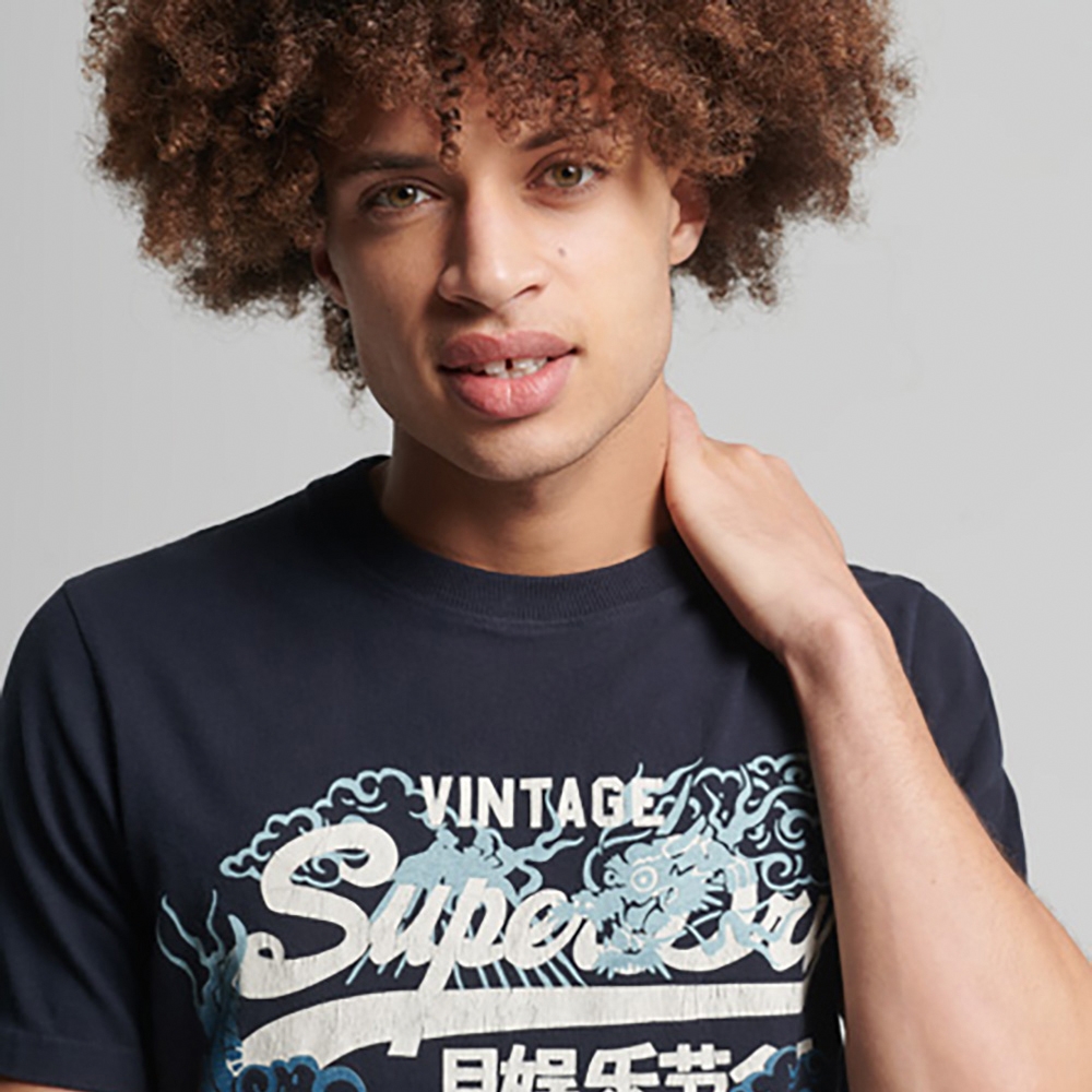 SUPERDRY 男裝 短Tee VTG VL NARRATIVE 海軍藍