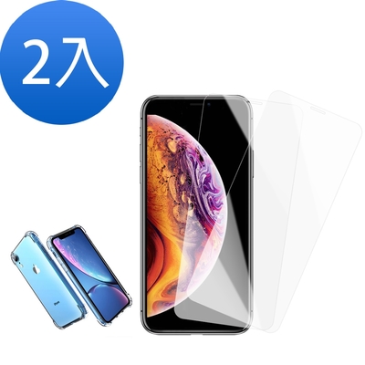 買膜送殼 2入 iPhone XR 透明9H玻璃鋼化膜手機保護貼 XR保護貼