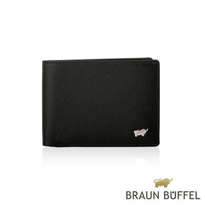 【BRAUN BUFFEL 德國小金牛】台灣總代理 HOMME-M 6卡男夾-黑色/BF306-312-BK