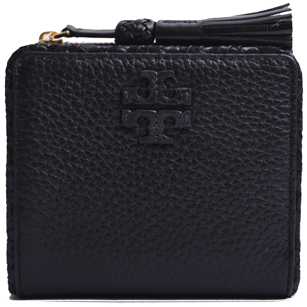 TORY BURCH TAYLOR MINI 經典LOGO精緻短夾(黑)