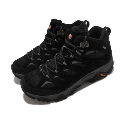 Merrell 戶外鞋 Moab 3 Mid GTX 防水 男鞋 真皮 登山 越野 耐磨 黃金大底 避震 黑 灰 ML036243