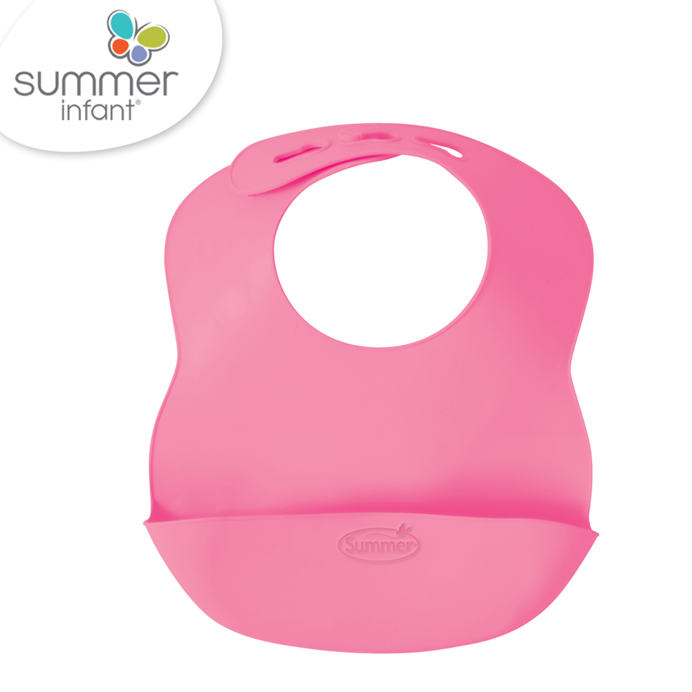 美國 Summer Infant 可攜式防水學習圍兜-粉紅
