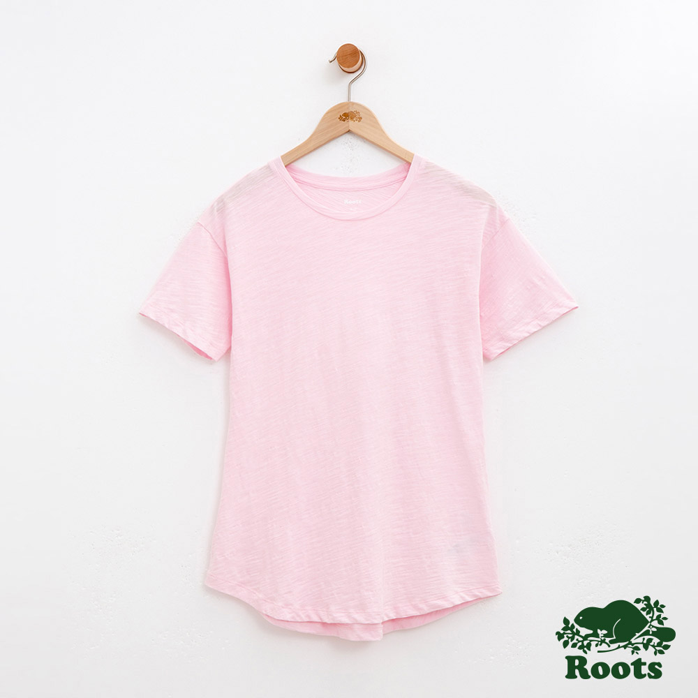 Roots -女裝-竹節棉短袖T恤-粉