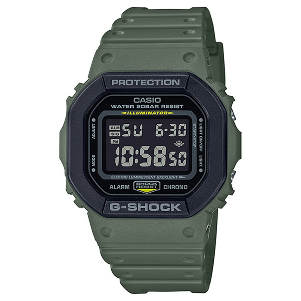 CASIO 卡西歐 G-SHOCK 電子錶DW-5610SU-3-墨綠/48.9mm