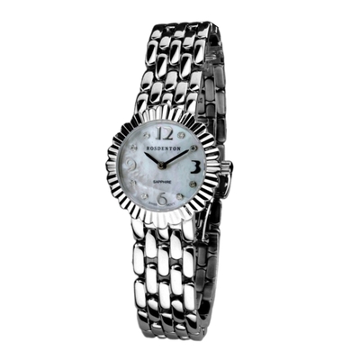 ROSDENTON 勞斯丹頓 公司貨 花漾風采 銀色珍珠母貝石英腕錶-女錶(1B01LS-B)25mm
