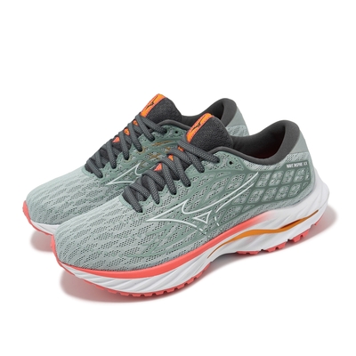 Mizuno 慢跑鞋 Wave Inspire 20 女鞋 綠 紅 支撐 波浪片 緩衝 運動鞋 美津濃 J1GD2444-21