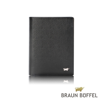 【BRAUN BUFFEL 德國小金牛】台灣總代理 HOMME-M 9卡直立中夾-黑色/BF306-359-BK