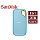 SanDisk E61 2TB 2.5吋行動固態硬碟 (天藍) Type-C product thumbnail 1