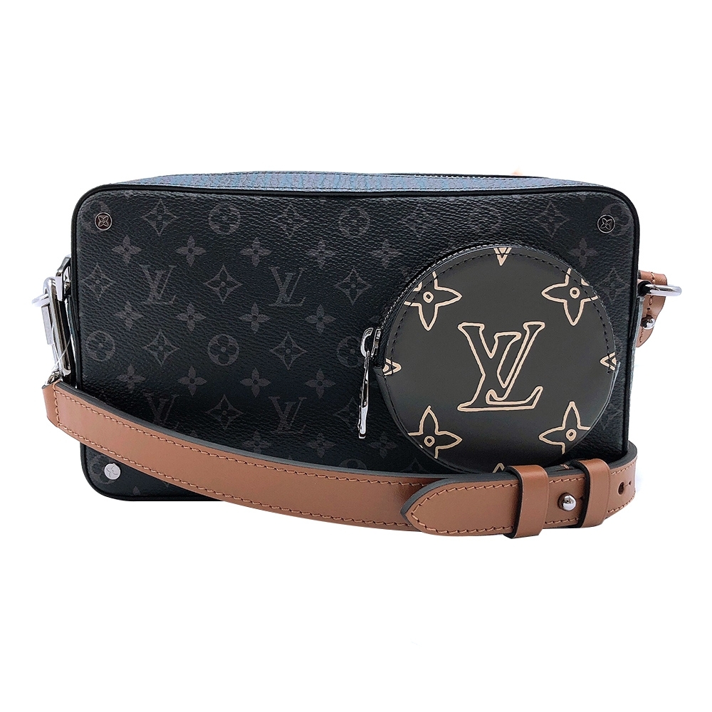 Louis Vuitton Volga On Strap撞色拼接口袋隨身信差包(M69688-黑)