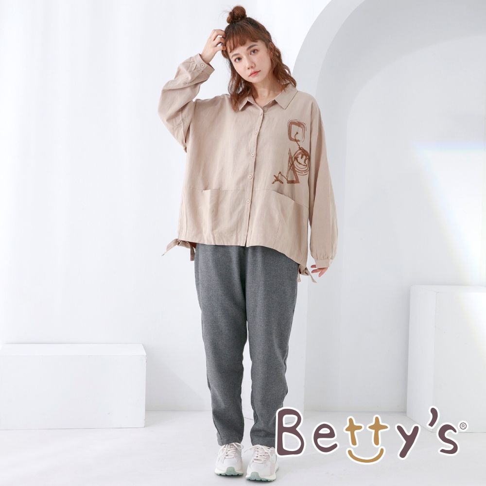 betty’s貝蒂思　鬆緊腰圍休閒長褲(深灰)
