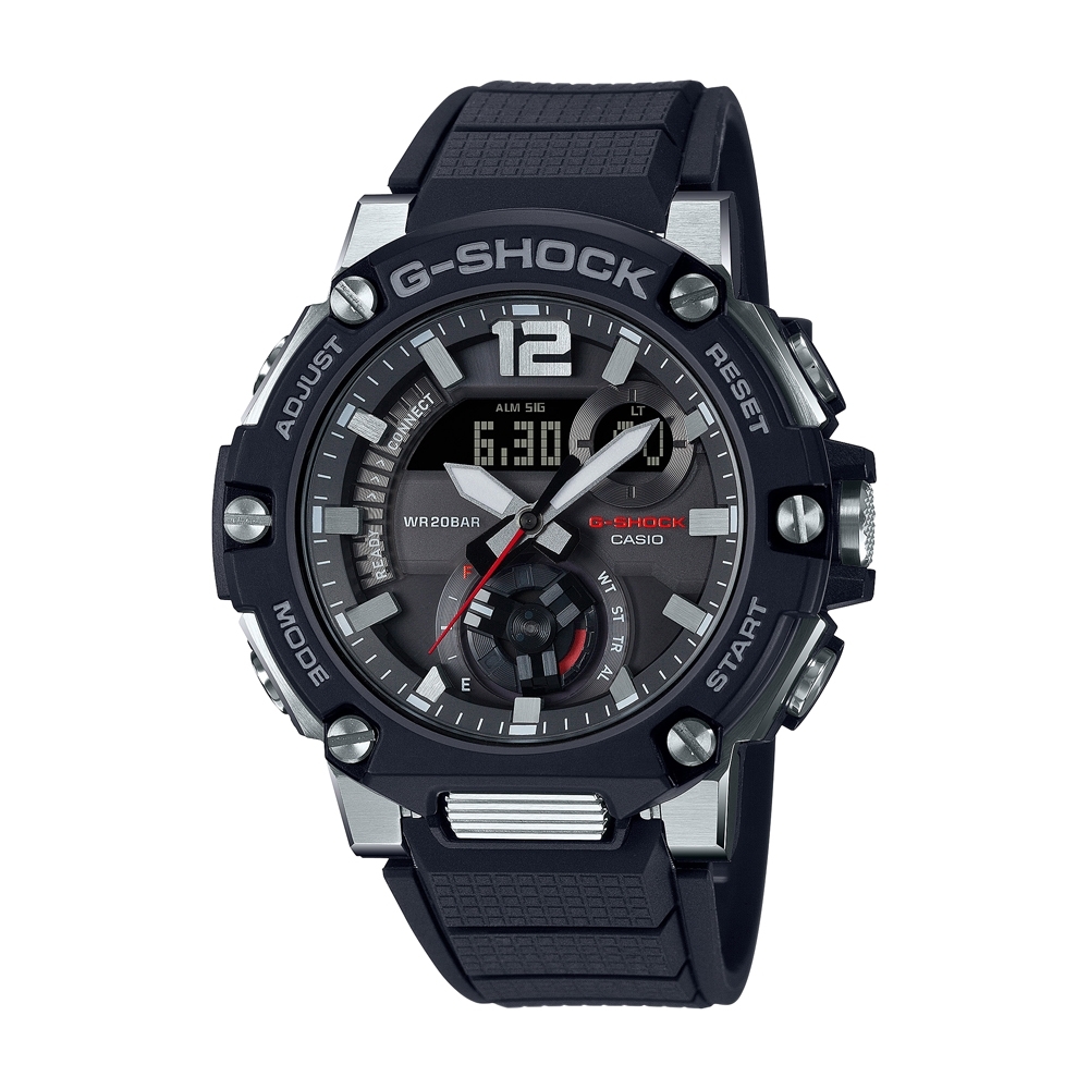 CASIO卡西歐 G-SHOCK 藍牙 太陽能 碳纖維防護 GST-B300-1A_50mm