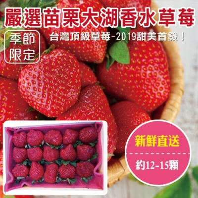 買2送1【天天果園】嚴選苗栗大湖香水草莓12-15顆 共3盒(每盒約400g)