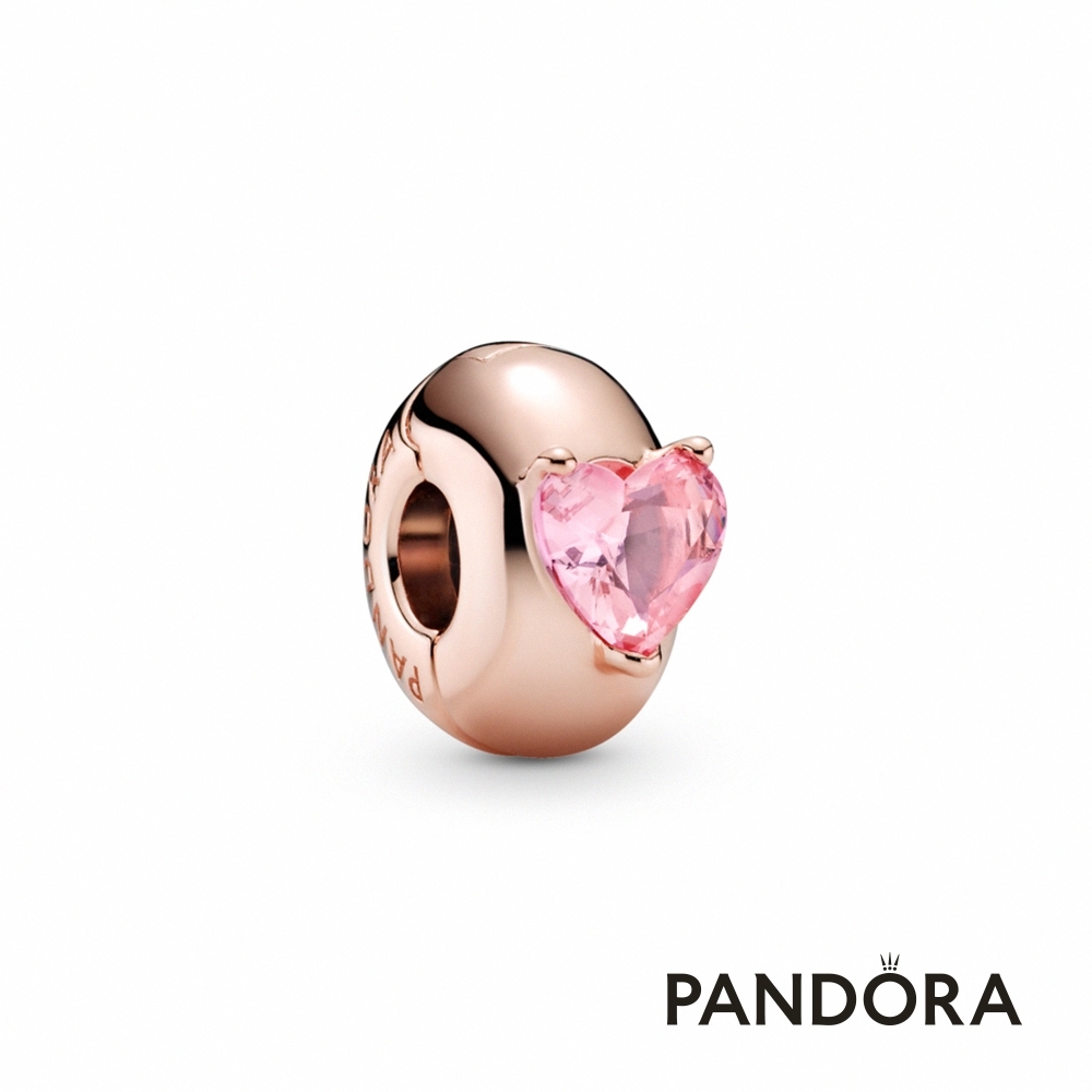 【Pandora官方直營】粉紅心形單石固釦-絕版品