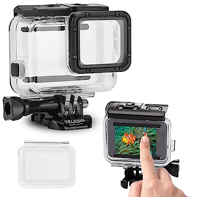 TELESIN GoPro HERO 5 6 7 可觸控 透明防水殼 (免拆鏡頭)