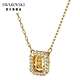 SWAROVSKI 施華洛世奇 MILLENIA 淡金色黃水晶正方形項鏈 product thumbnail 2