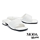 拖鞋  MODA MODAY 知性優雅線條羊皮方頭低跟拖鞋－白 product thumbnail 1