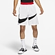 NIKE DRY HBR SHORT 2.0 白黑 黑底紅勾 大勾 排汗 男 運動 短褲 籃球褲 BV9386-100 product thumbnail 1