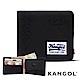 福利品 KANGOL 韓式潮流 多夾層/零錢袋橫式短皮夾+鑰匙圈禮盒-帆布黑 product thumbnail 1
