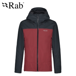 【英國 RAB】Arc Eco Jacket 防風防水連帽外套 男款 鯨魚灰/腥紅 #QWH07