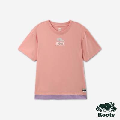 Roots 女裝- ROOTS METALLIC短袖T恤-粉色