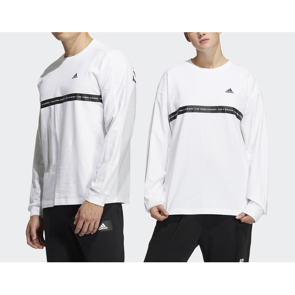 Adidas Word L/S Tee [IA9452] 男女 長袖上衣 運動 休閒 寬鬆 棉質 舒適 穿搭 愛迪達 白