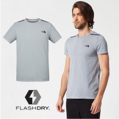 The North Face 男新款 FlashDry 閃電快乾短袖圓領快排衫_灰 V