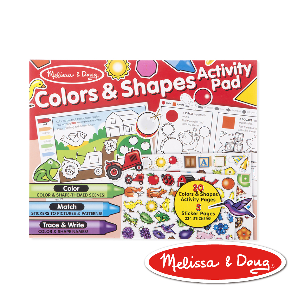 美國瑪莉莎 Melissa & Doug 學習貼貼樂–顏色和形狀 2入組