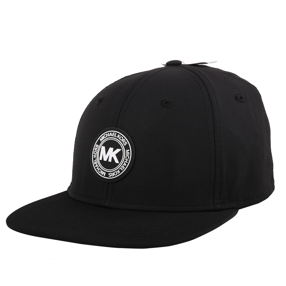 MICHAEL KORS 白標MK 標誌男款棒球老帽(黑)
