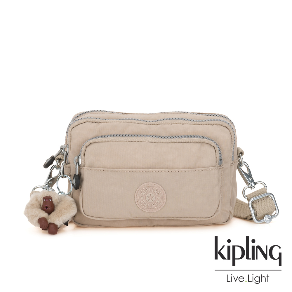 Kipling 溫暖奶茶色多重背法前袋腰包-MERRYL