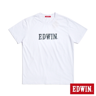 EDWIN 人氣復刻款 迷彩魚LOGO短袖T恤-男-白色