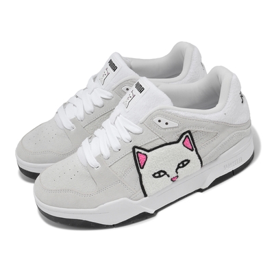 Puma X Ripndip 休閒鞋 Slipstream 男鞋 女鞋 白 黑 中指貓 聯名 皮革 情侶鞋 39353801