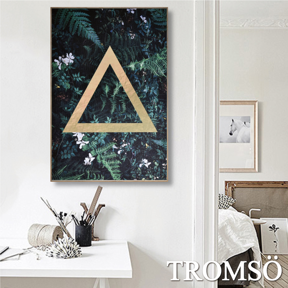 TROMSO 北歐生活版畫有框畫-叢林三角WA67