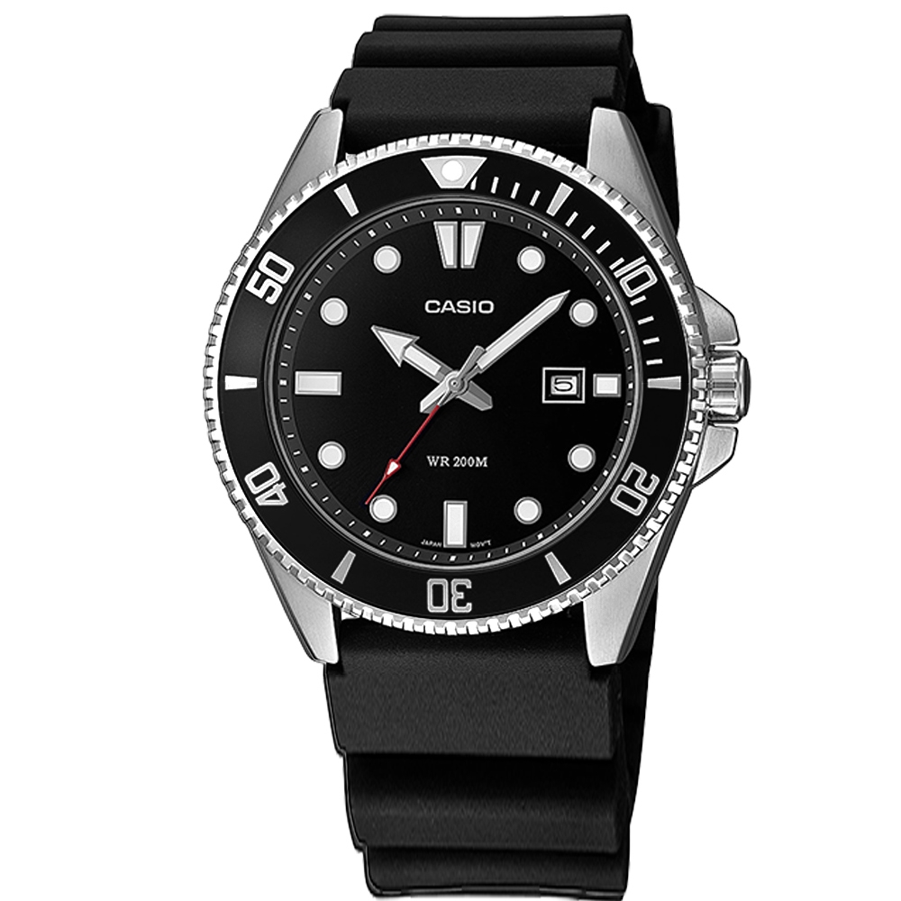 CASIO 卡西歐 潛水錶 劍魚 槍魚系列 水鬼 日期 橡膠手錶-黑色/44mm
