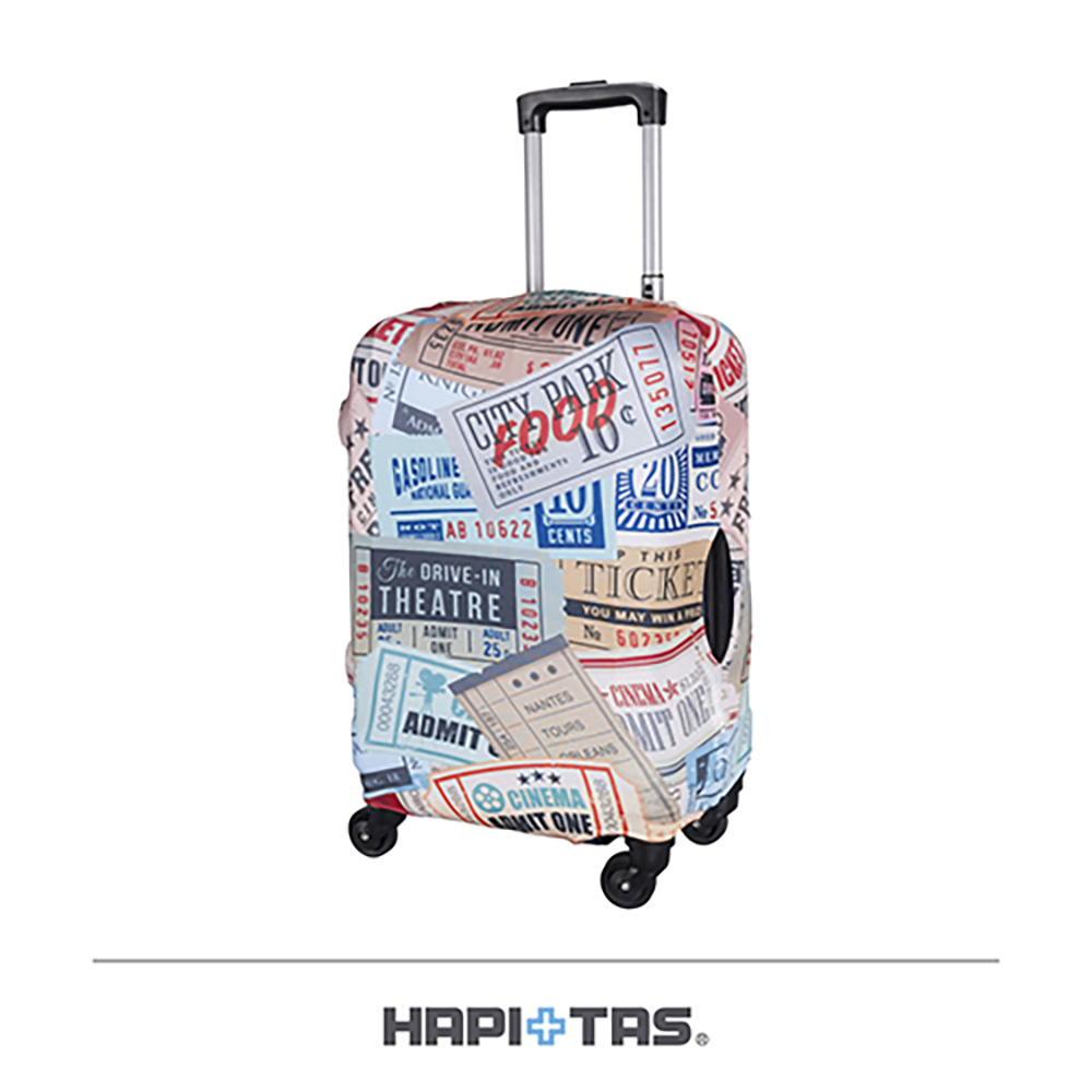 日本HAPI+TAS 行李箱保護套 S-18~22吋 復古票卡